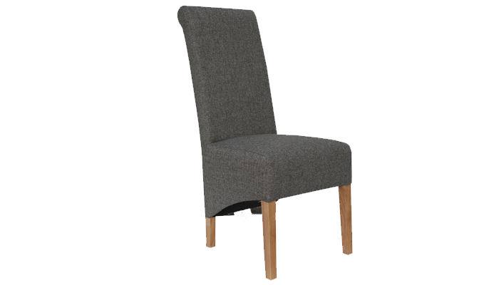Dining Chair Scroll Wave Back - Dark Grey